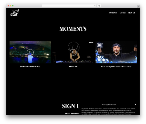 Bandtheme theme WordPress - jaxjones.co.uk