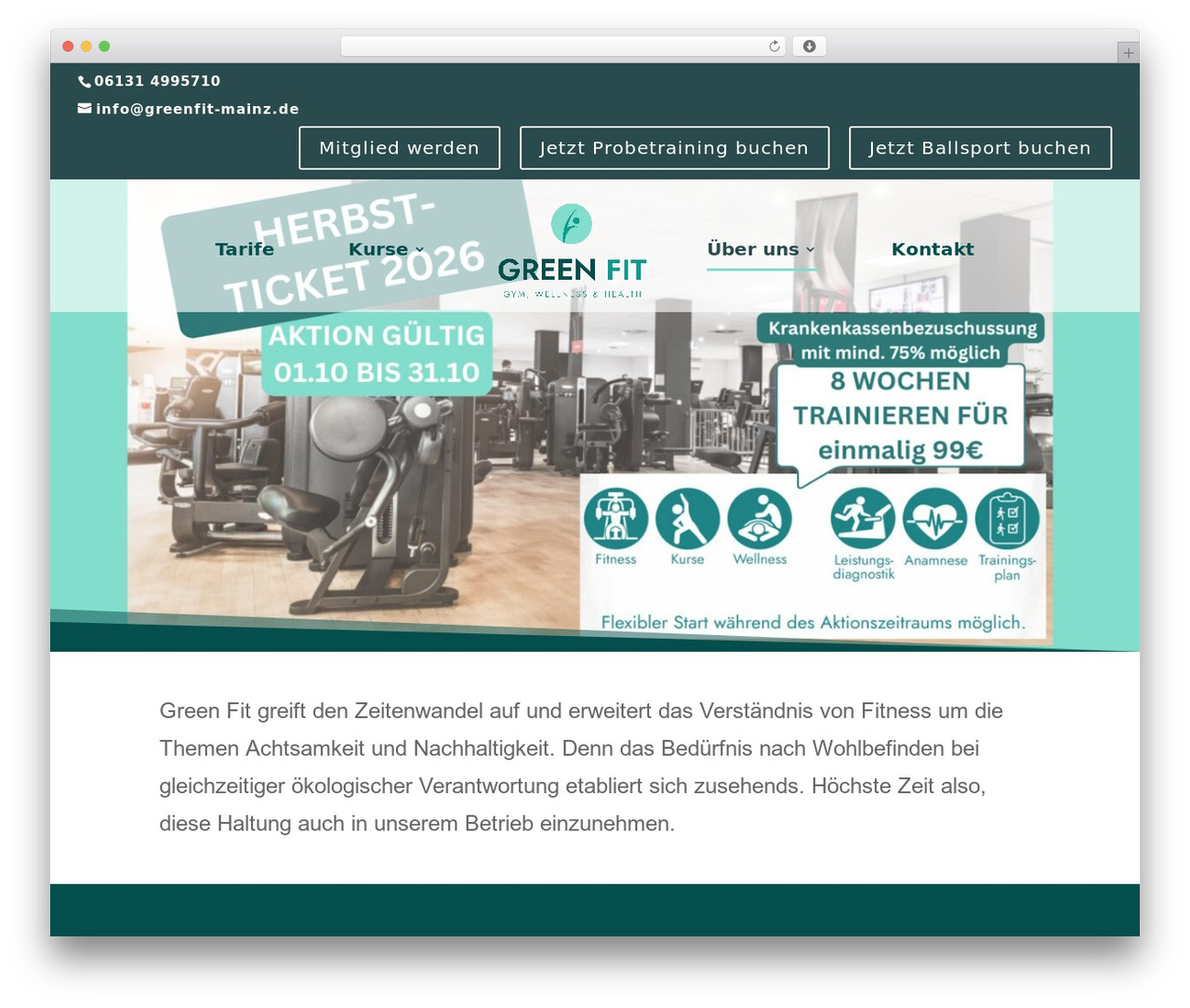 Divi theme WordPress - greenfit-mainz.de