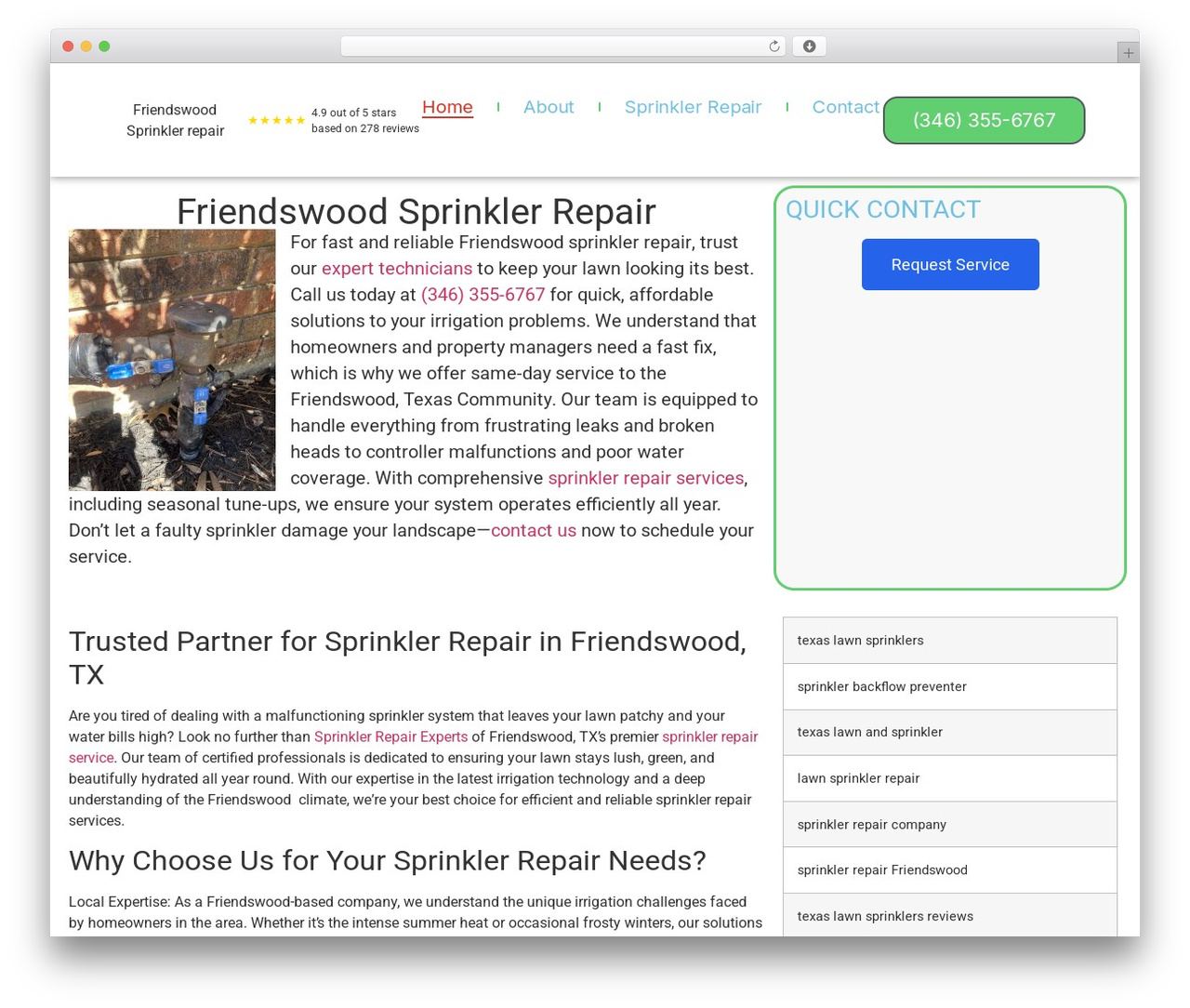Hello Elementor WordPress theme - friendswoodsprinklerrepair.com