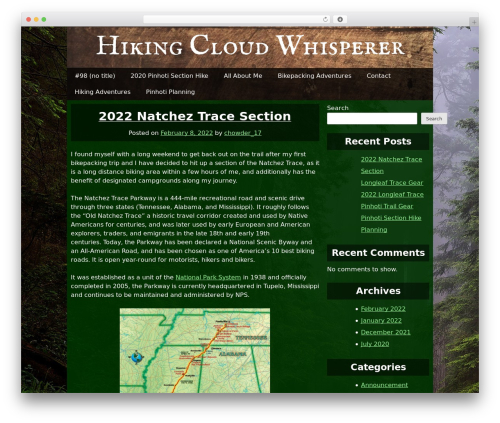Sylvan WordPress theme - hikingcloudwhisperer.com