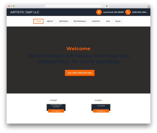 WordPress theme Divi - drywallcontractorlynnwoodwa.com