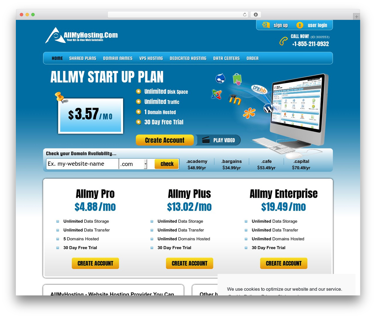 WP theme PHP Hosting - allmyhosting.com