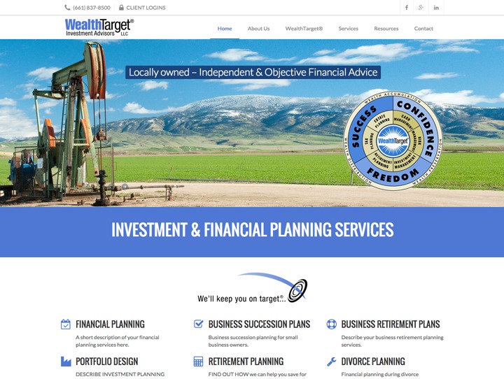 Custom WordPress theme by www.financialadvisorswebsites.com