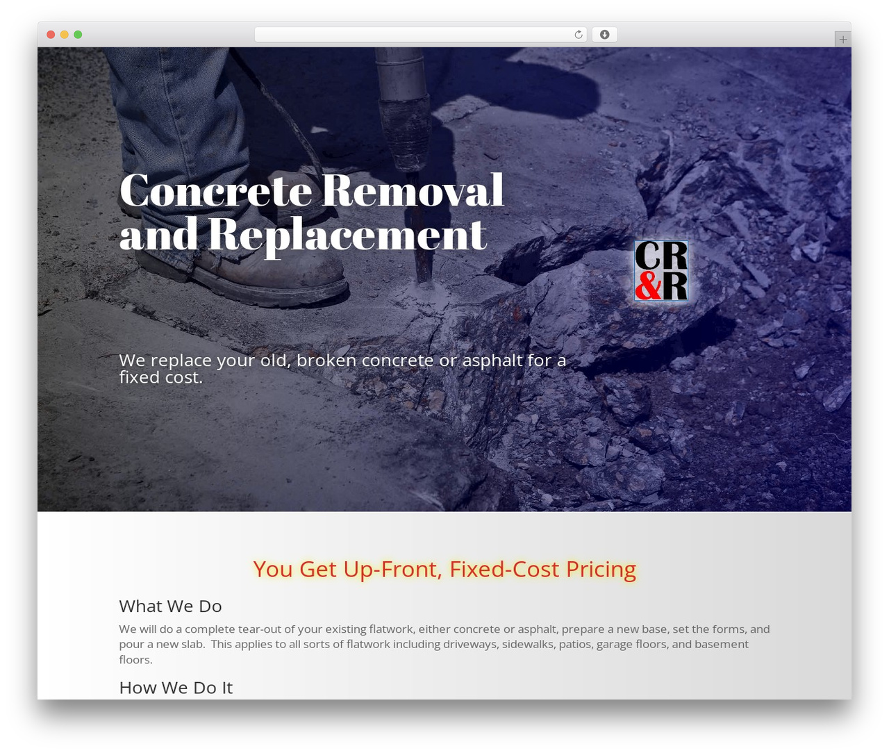 WordPress theme Divi - concreteremovalandreplacement.com