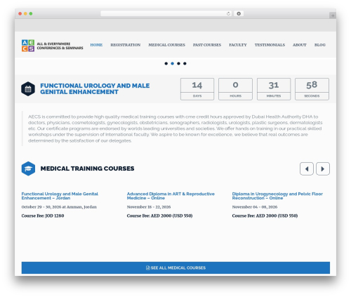 EventMana WordPress theme - aecsmed.com