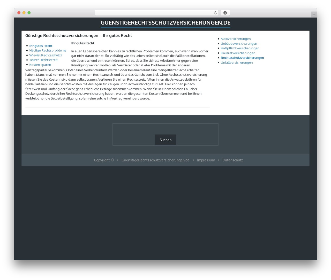 Finch theme WordPress - guenstigerechtsschutzversicherungen.de
