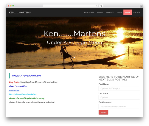 Flat Bootstrap WordPress theme design - kenmartens.com