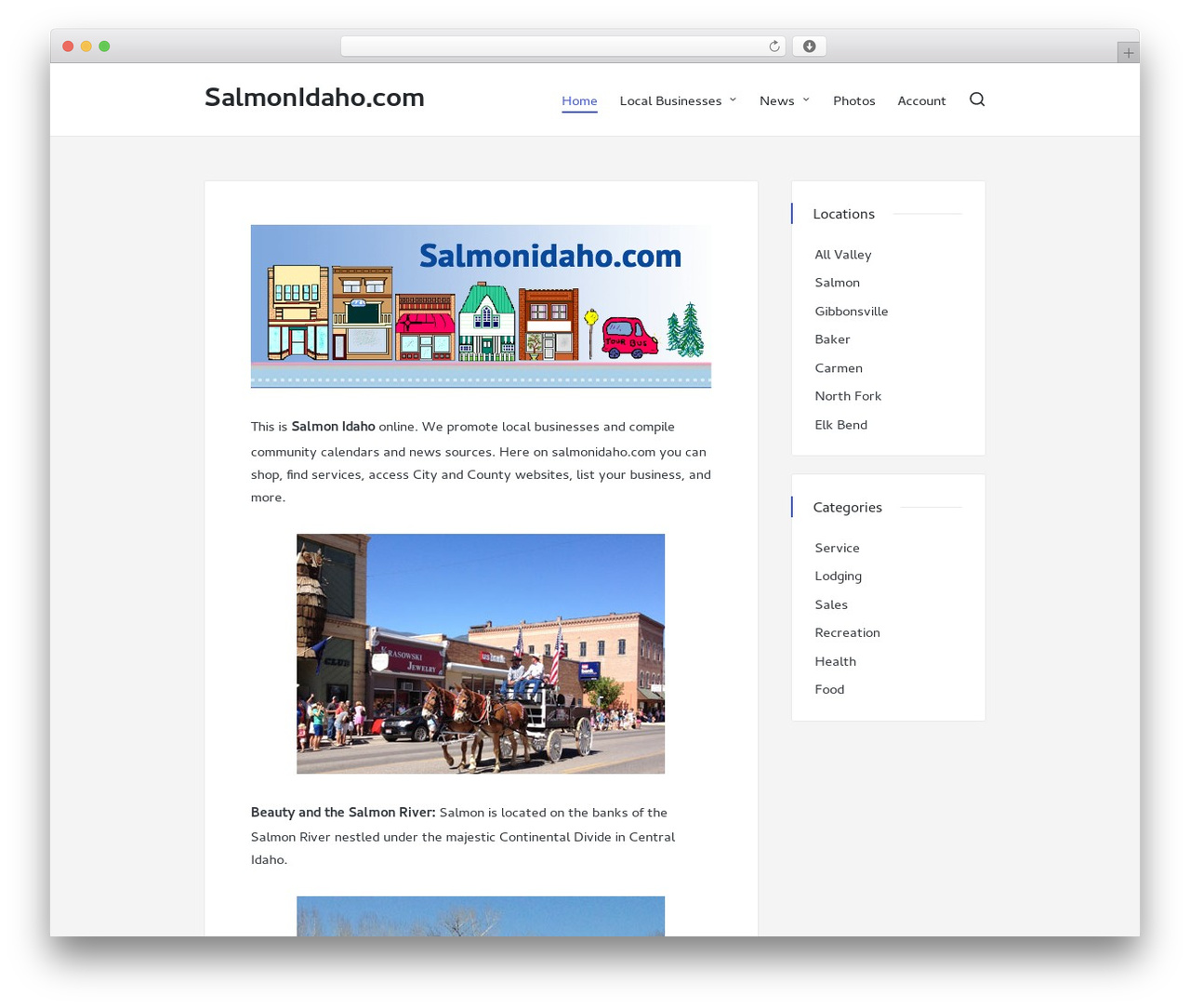 Sinatra 1.4.0 WordPress magazine theme - salmonidaho.com
