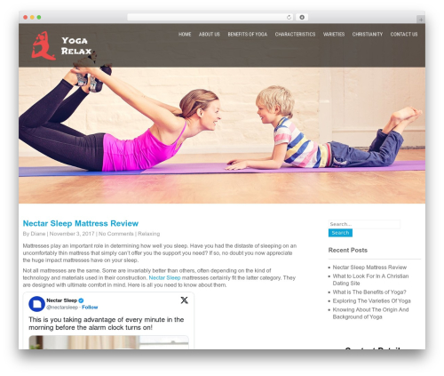 AwesomeOne free WordPress theme - yoga-relax.com