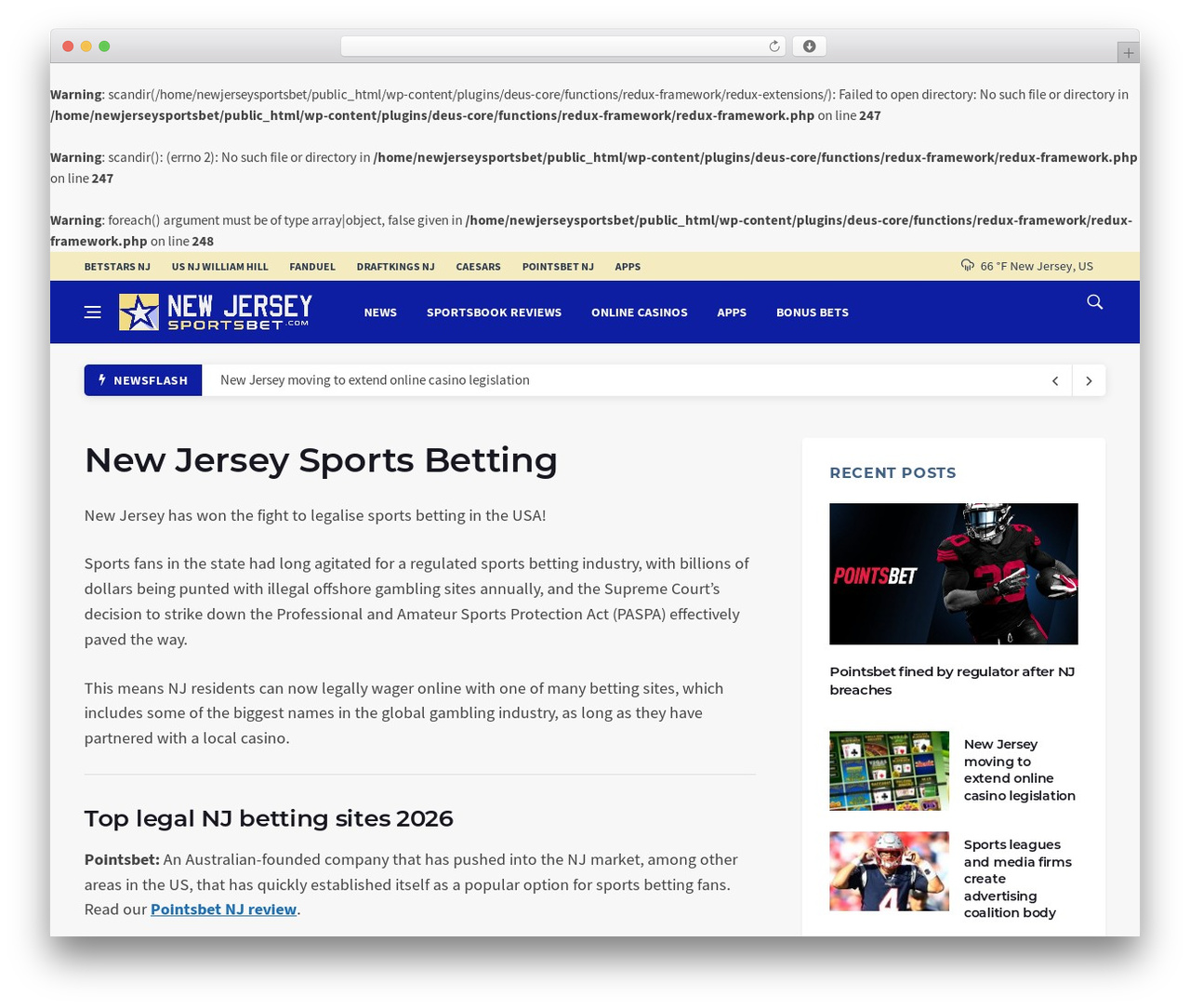 Deus WordPress theme - newjerseysportsbet.com