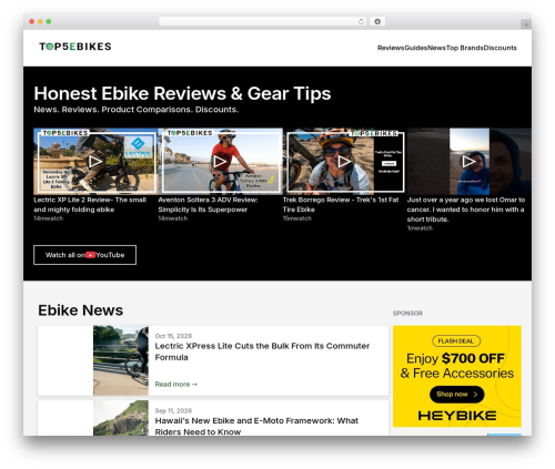 Affiliatex pro WordPress plugin - top5ebikes.com