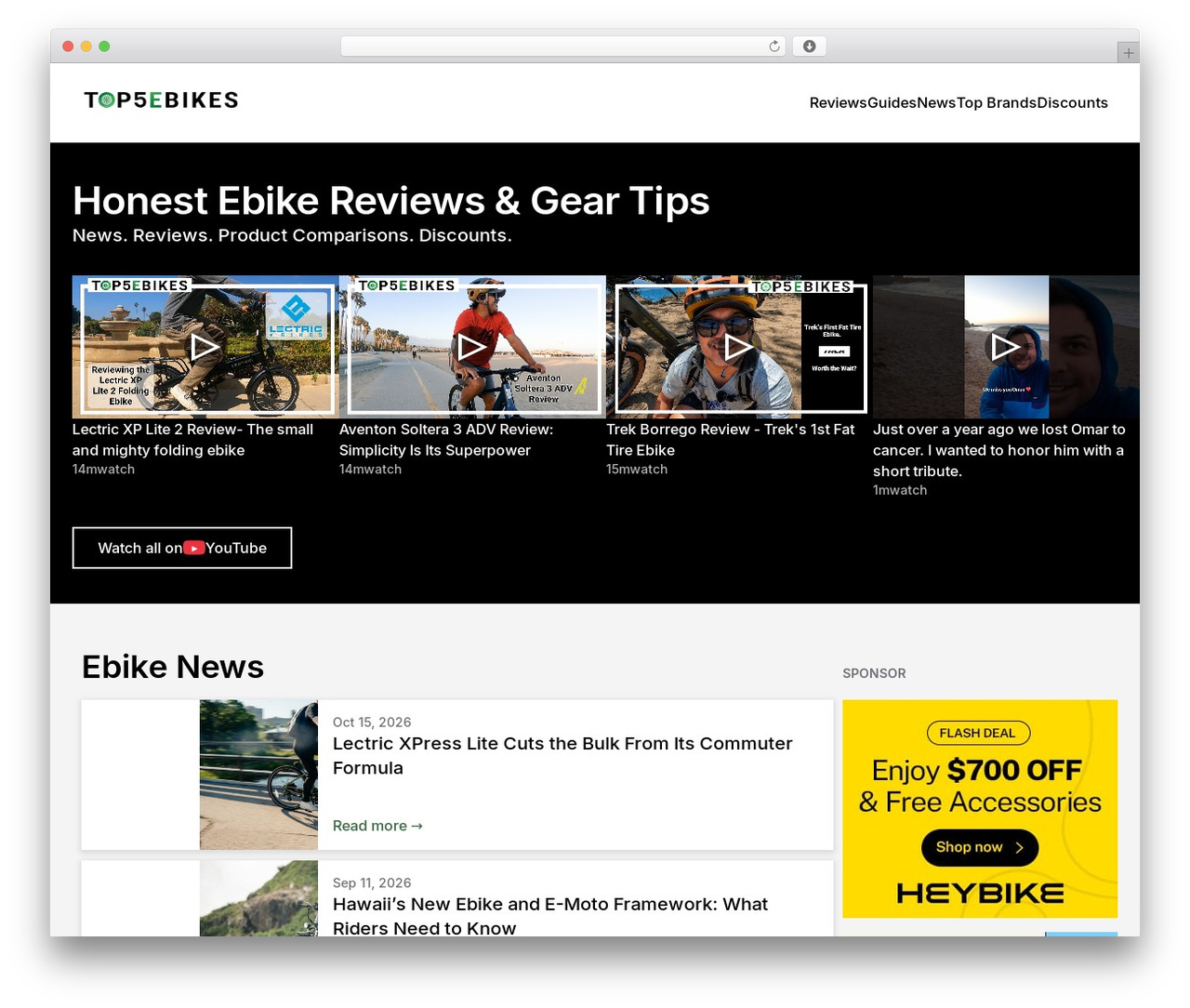 ImageGridly WordPress theme design - top5ebikes.com