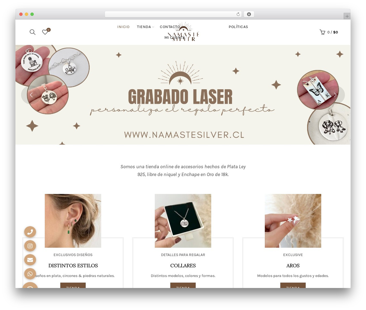 WordPress theme Basel - namastesilver.cl
