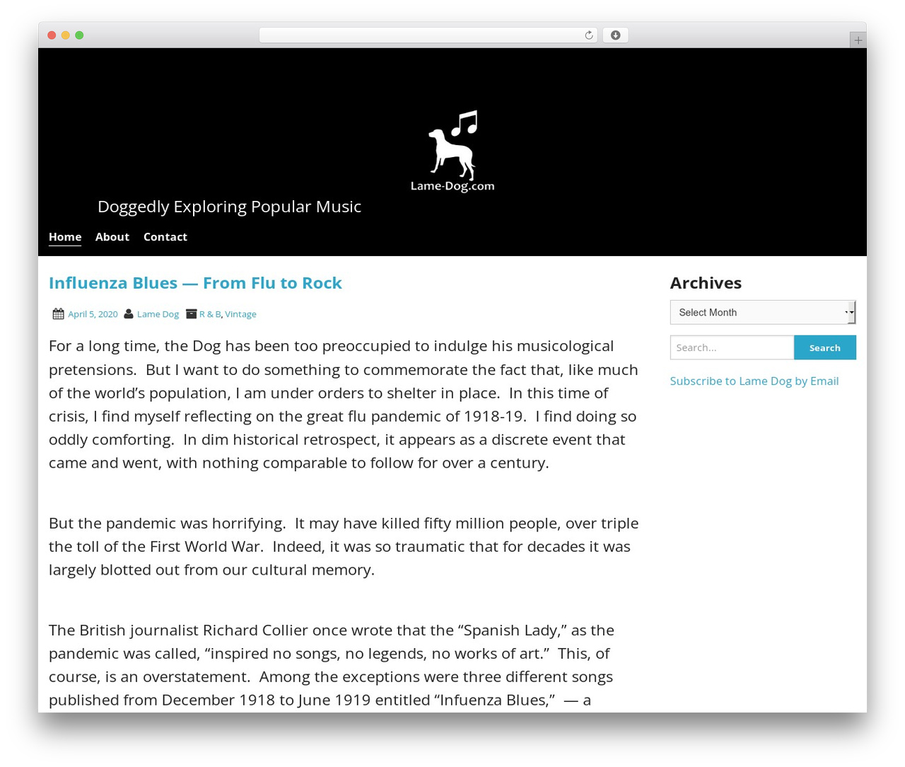 Codon WordPress theme - lame-dog.com