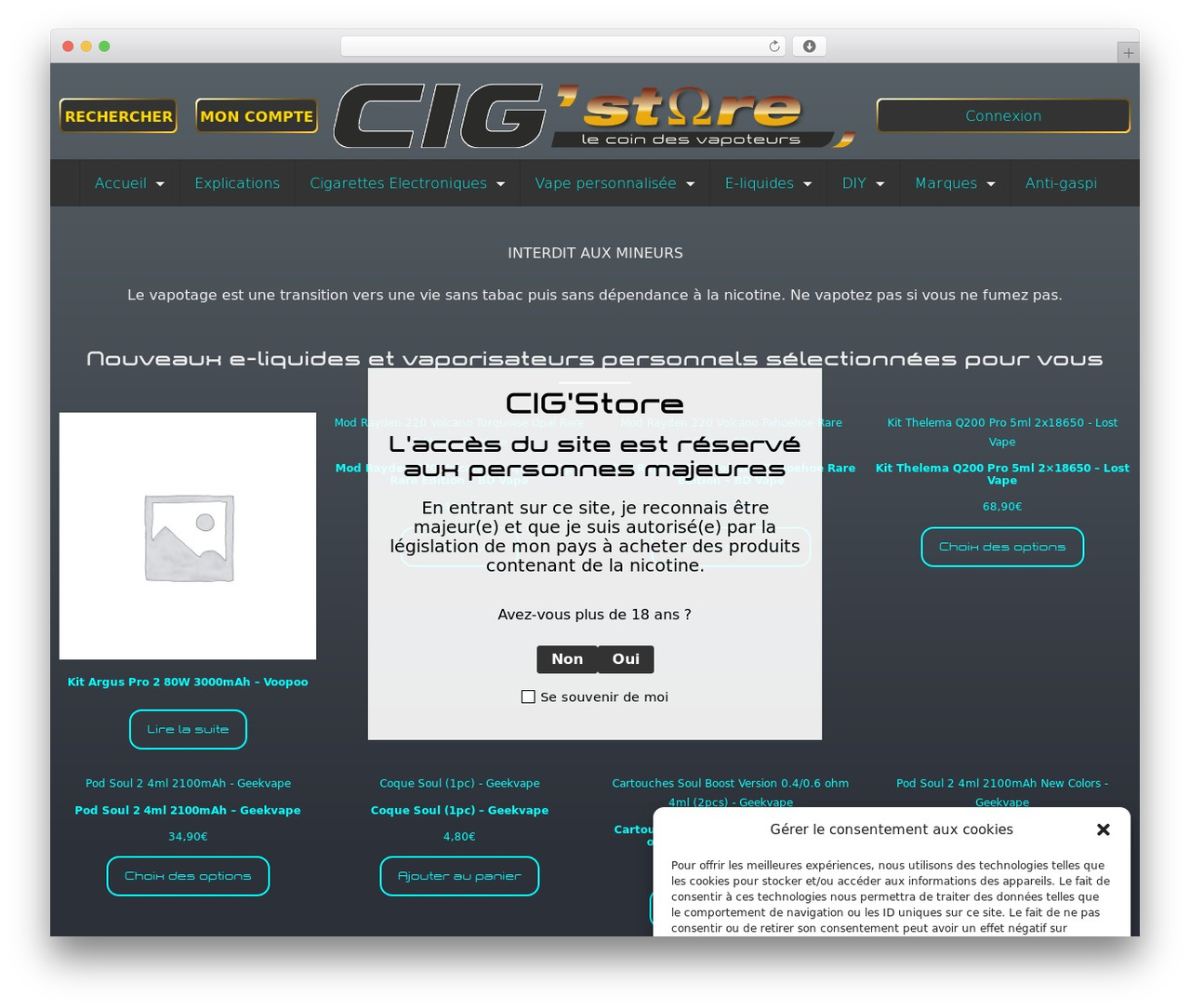Vapor WordPress theme - cig-store.com Vapor WordPress theme - cig-store.com