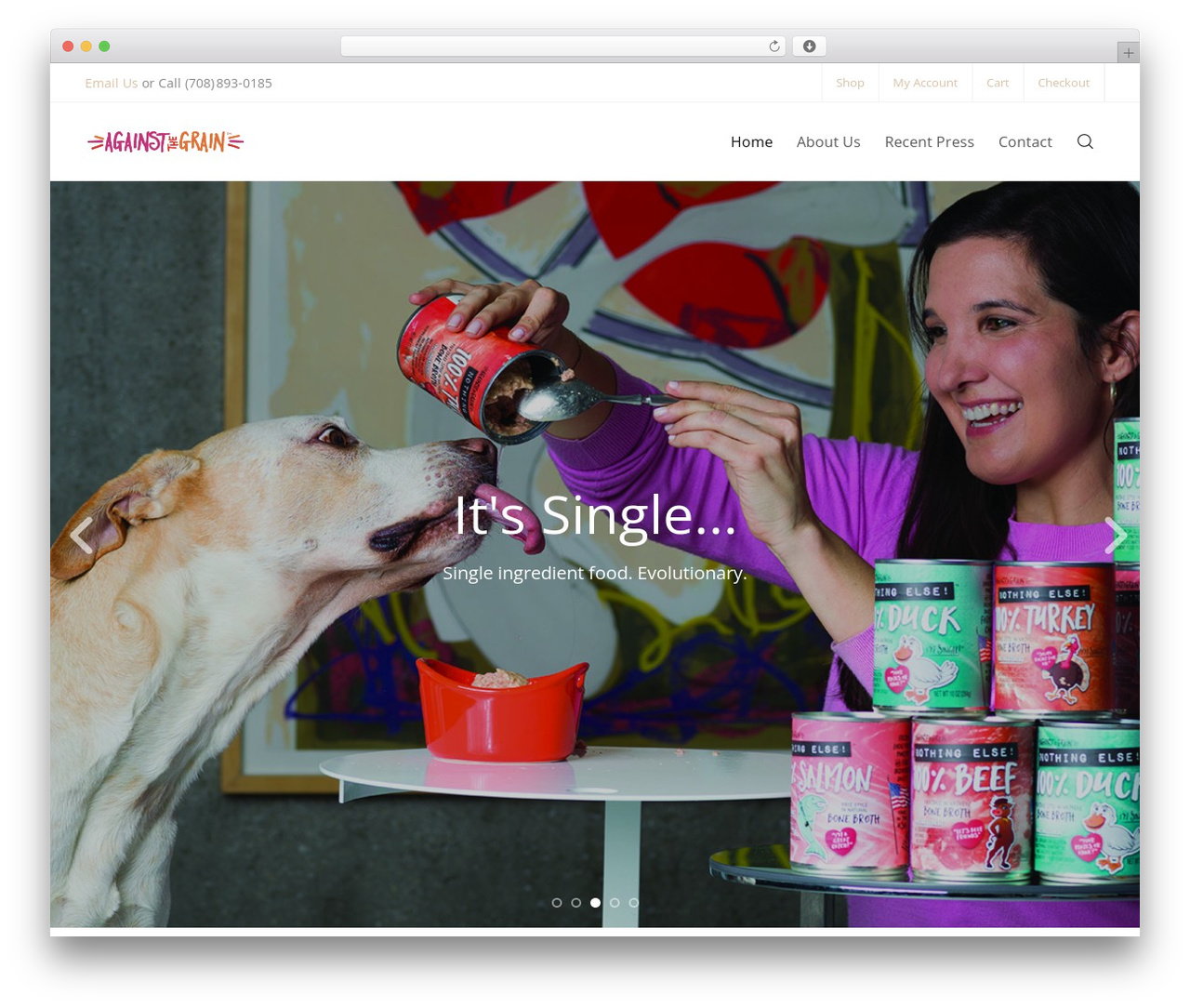 Against The Grain Pet Food theme WordPress - againstthegrainpetfood.com