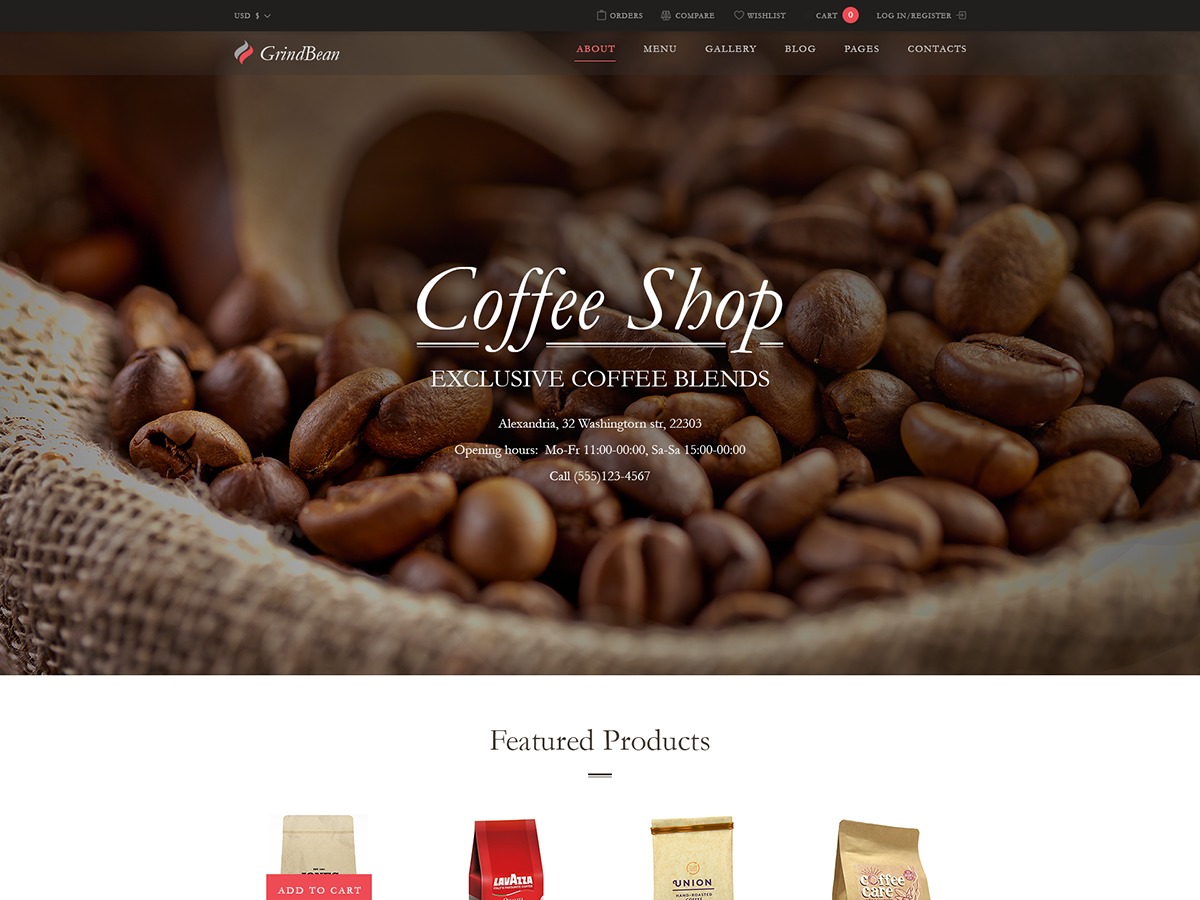 Grindbean WordPress store theme Grindbean WordPress store theme