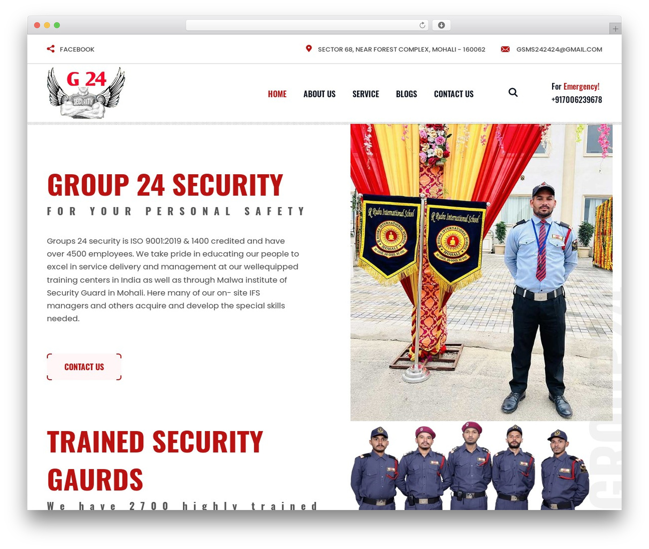 Panthar WordPress theme - group24security.in