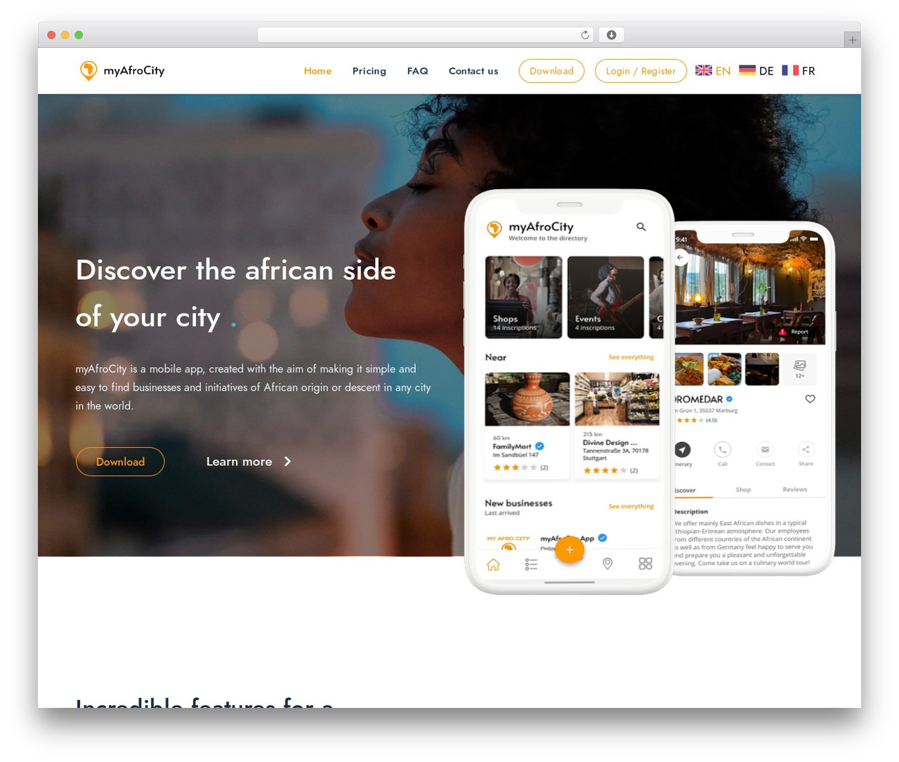 Codrop WordPress theme - myafrocity.com