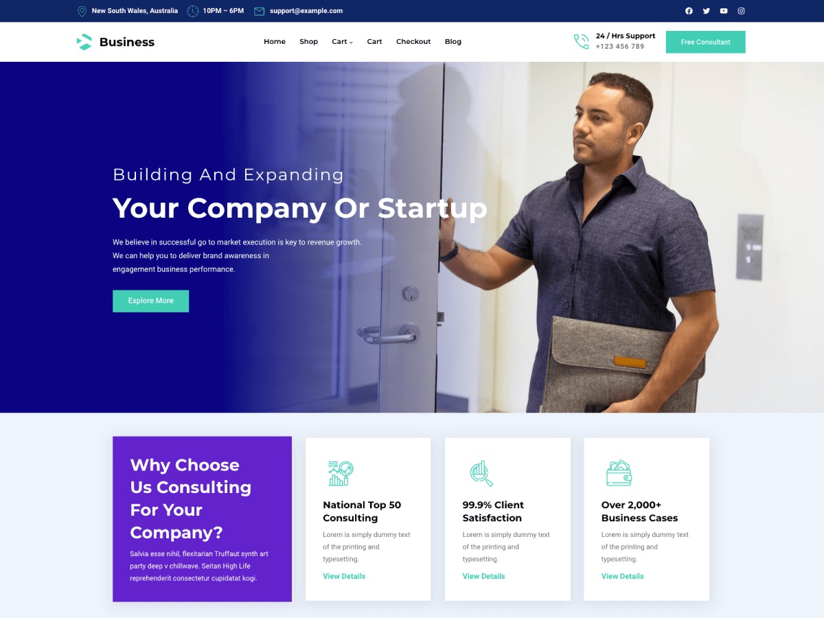 Gutenify Business company WordPress theme