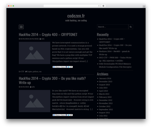Simple Dark WordPress theme - codezen.fr Simple Dark WordPress theme - codezen.fr