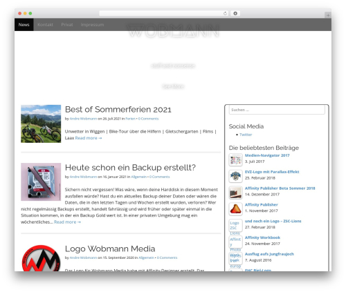 Arcade Basic WordPress theme - wobmann.com