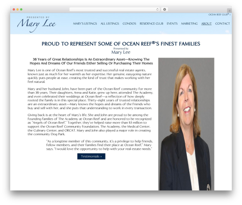 Brightly Coded WordPress theme - maryleeoceanreef.com