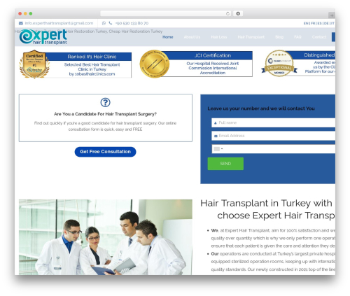 Lambda WordPress website theme - experthairtransplant.com
