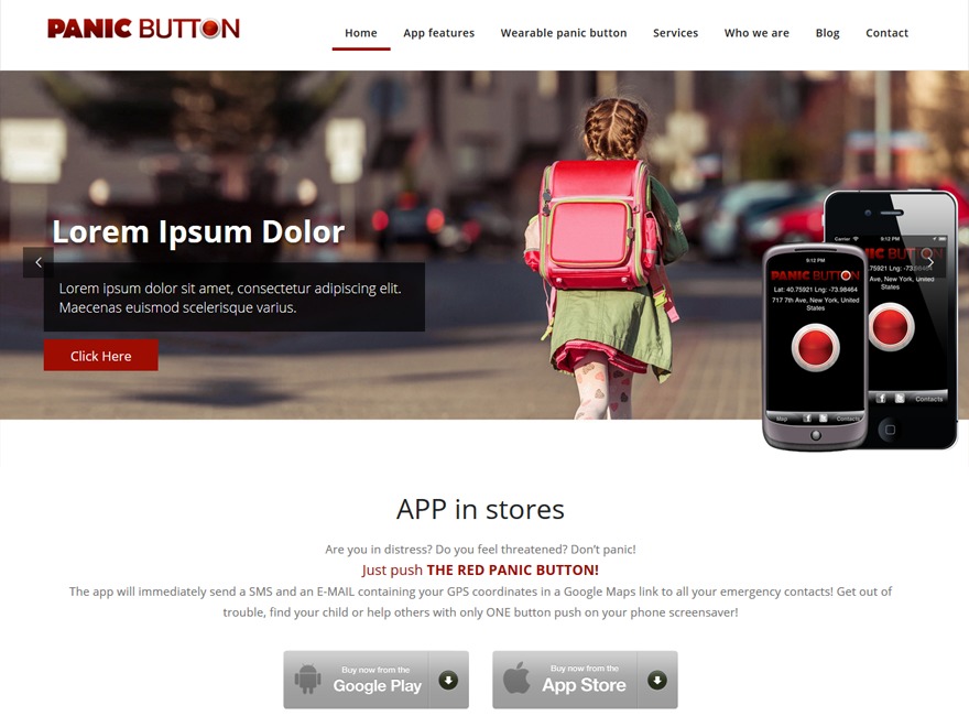 Red Panic Button WordPress theme Red Panic Button WordPress theme