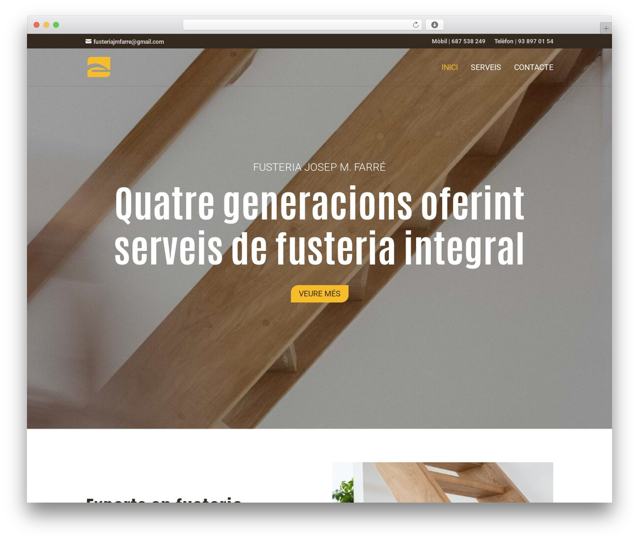 WordPress theme DemomentSomTres Divi - fusteriajmfarre.cat