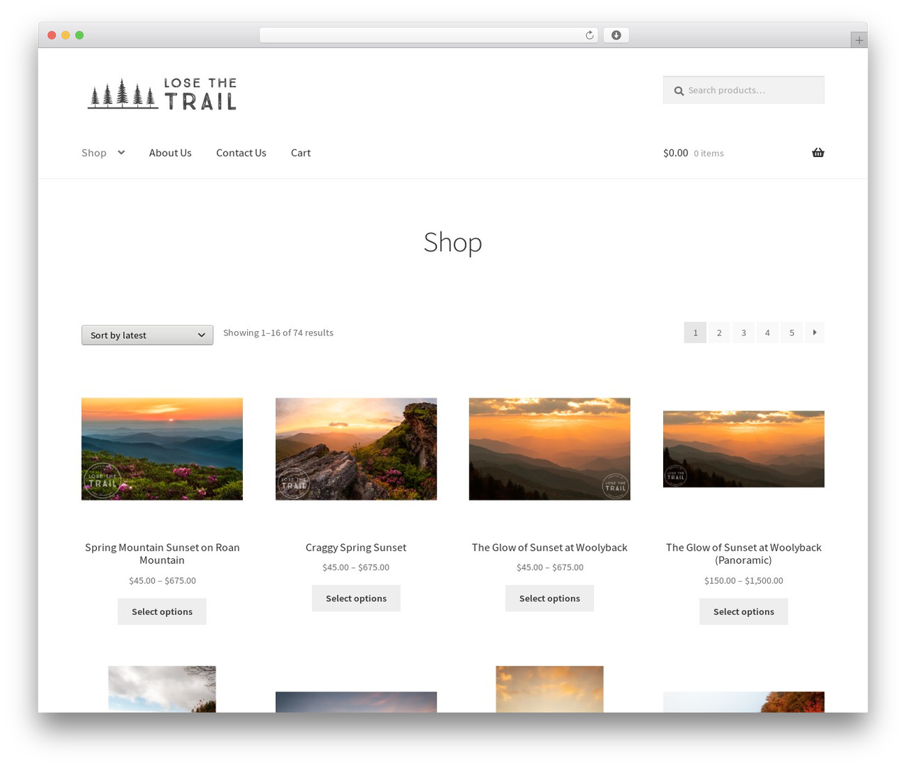 Storefront WordPress theme - losethetrail.com