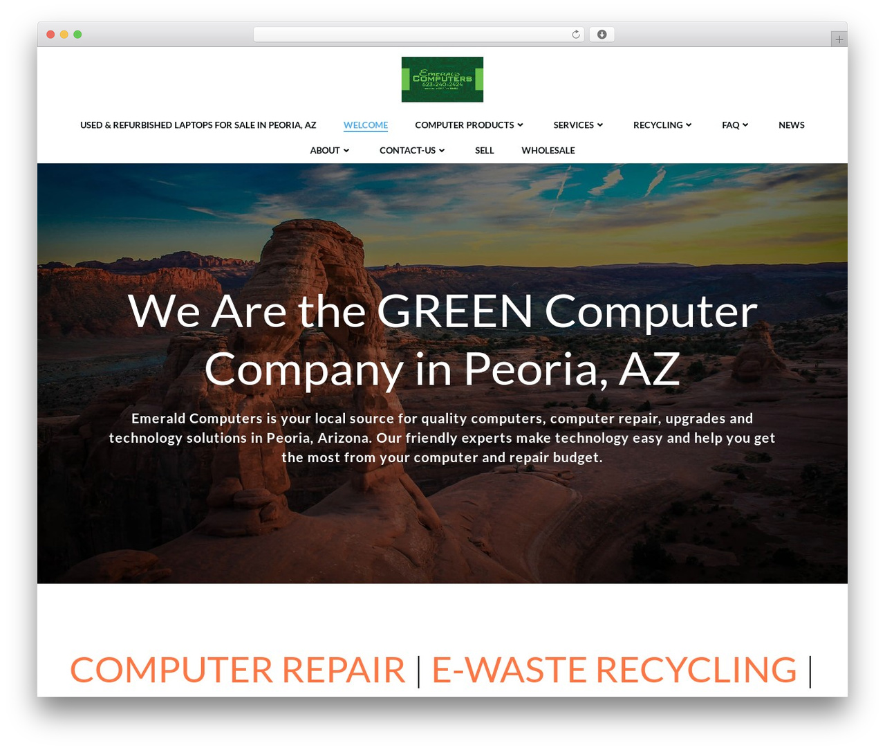 Skyline WP free WordPress theme - emeraldcomputers.com