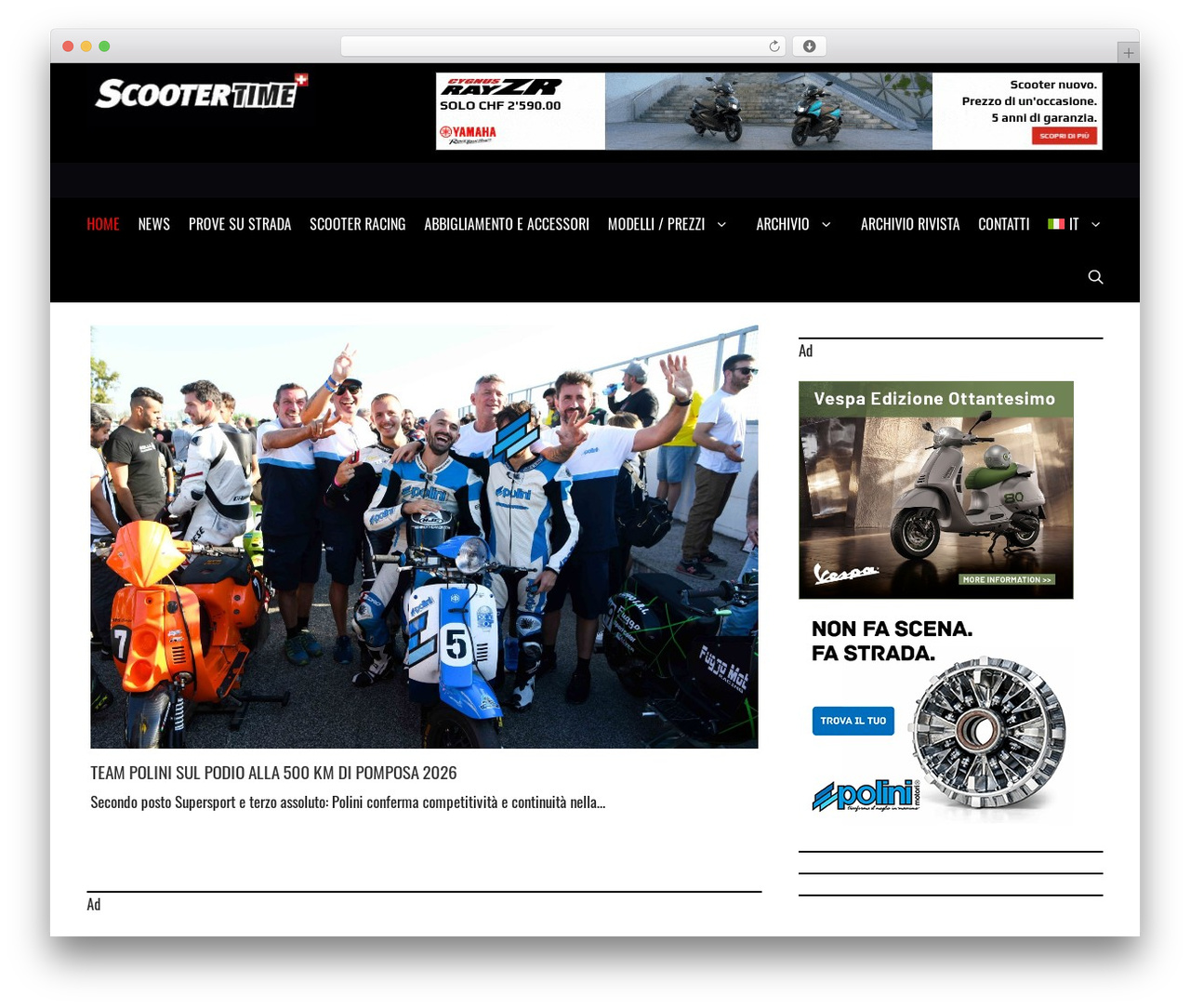 scootertime WordPress theme - scootertime.ch