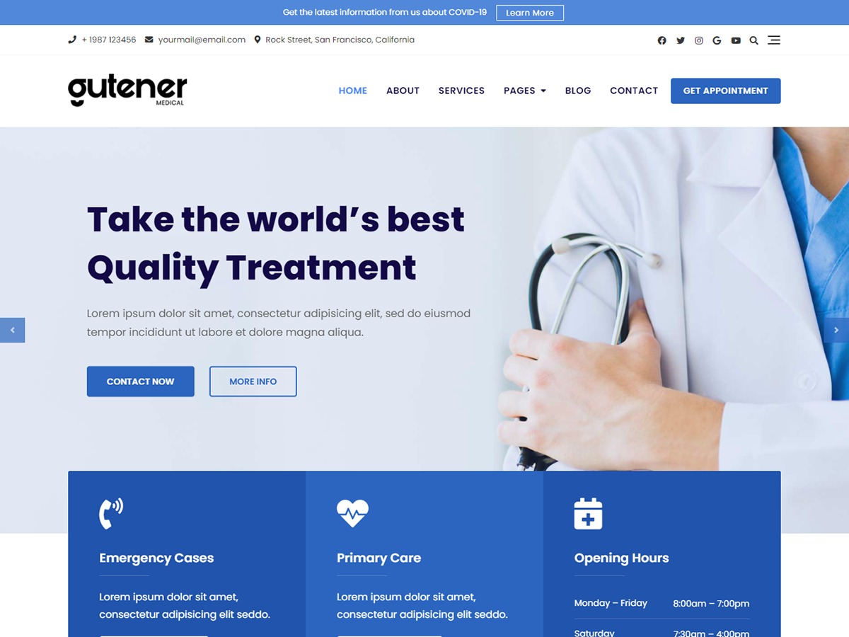 Gutener Medical best free WordPress theme by Keon Themes ...