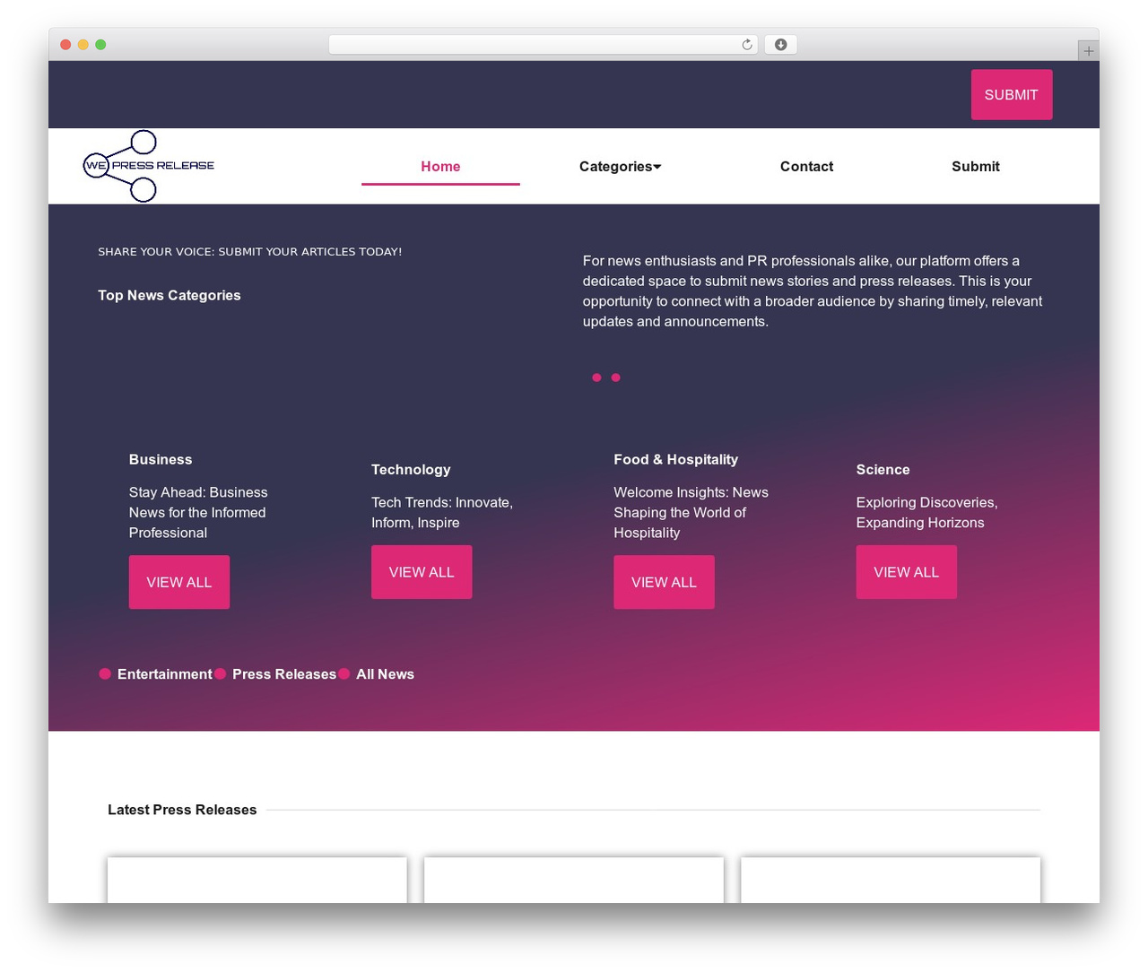 Hello Elementor theme WordPress - wepressrelease.com