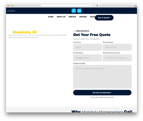 Hello Elementor WordPress theme - kingcleans.com