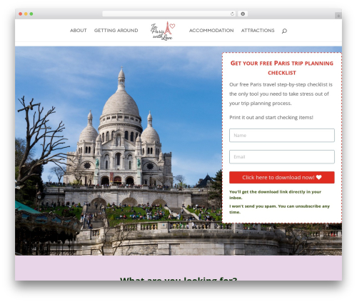 WordPress theme Divi - inpariswithlove.com