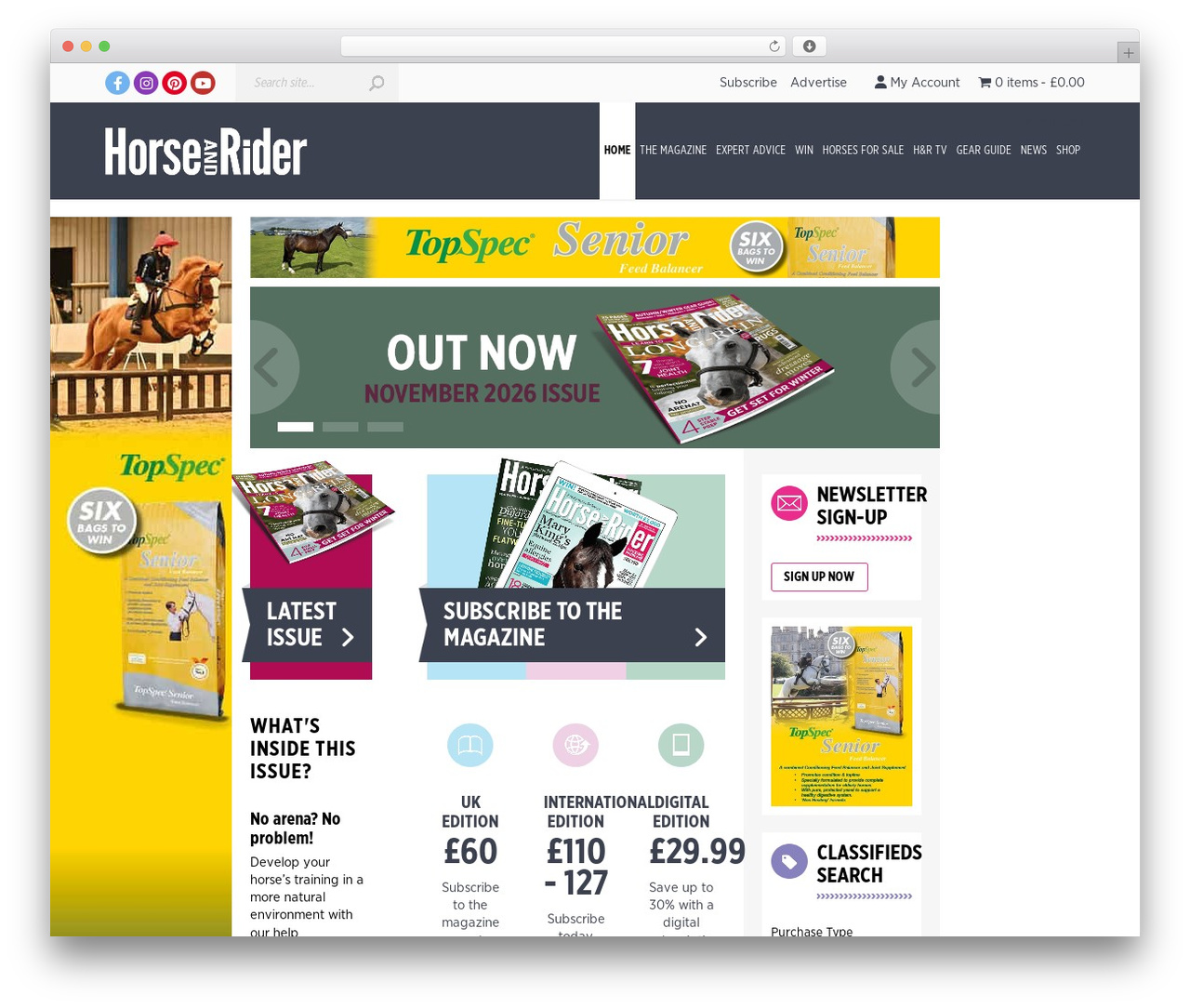 WordPress theme Horse and Rider - horseandrideruk.com