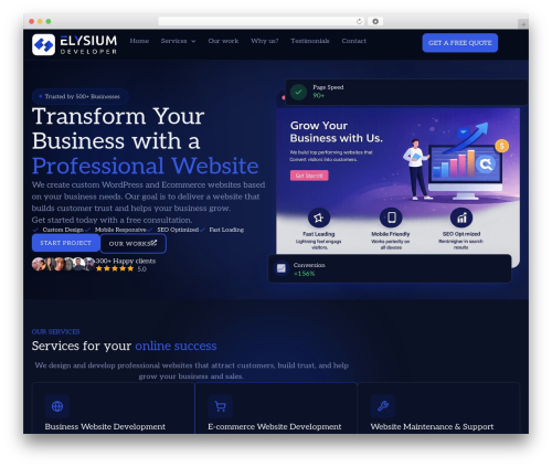 Hello Elementor theme WordPress - elysiumdeveloper.com