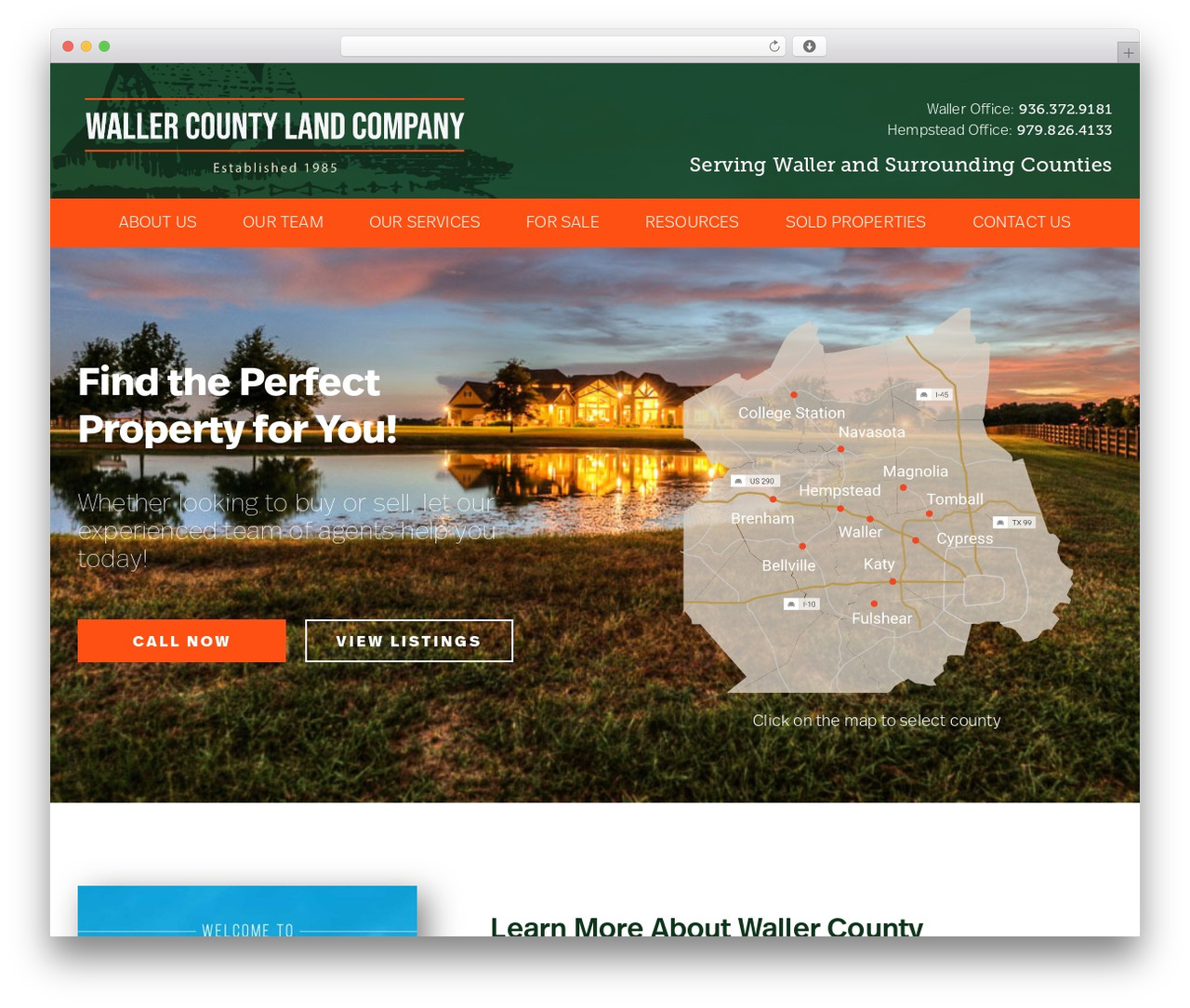 Hello Elementor WordPress theme - wallercountyland.com