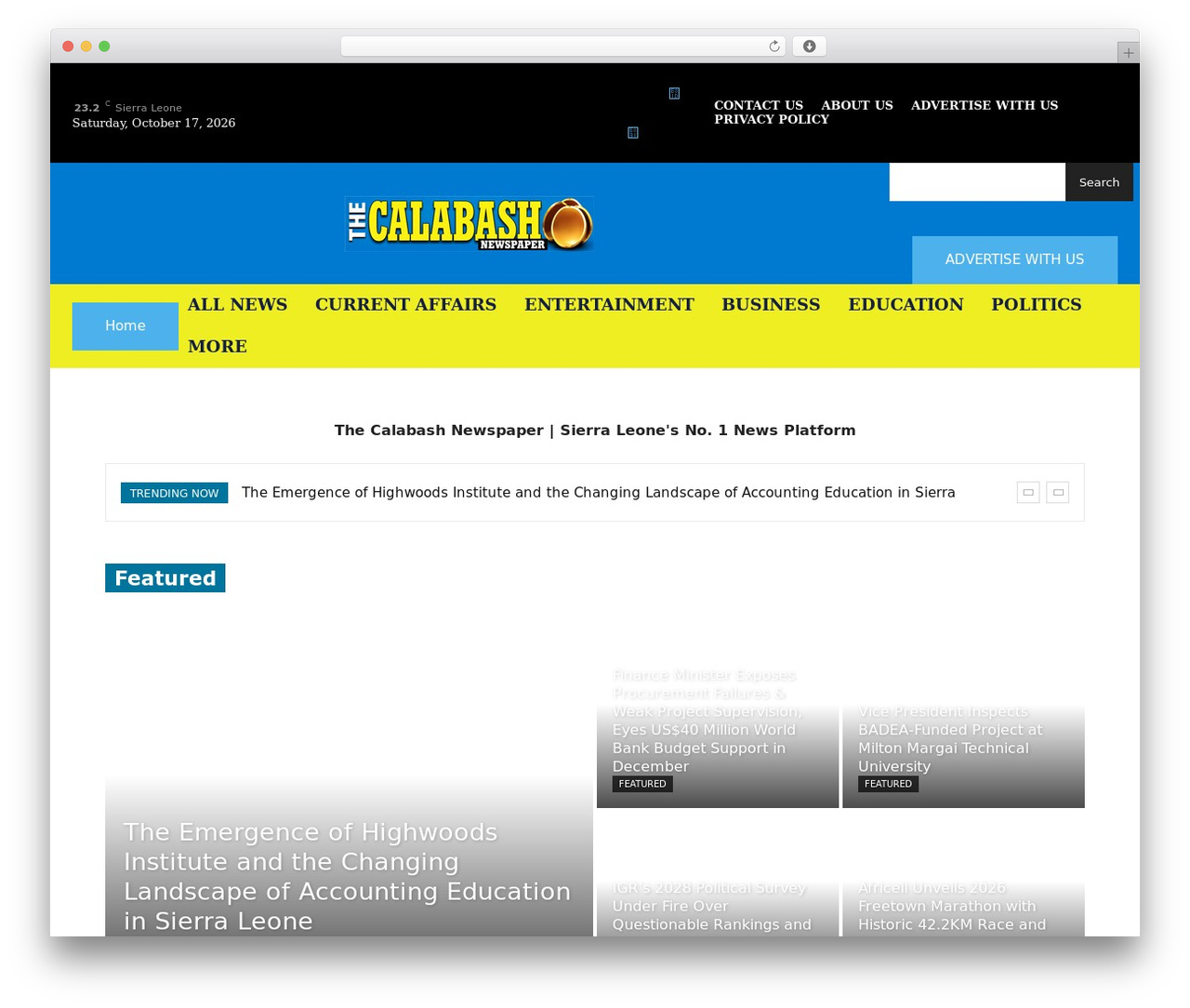 Newspaper theme WordPress - thecalabashnewspaper.com
