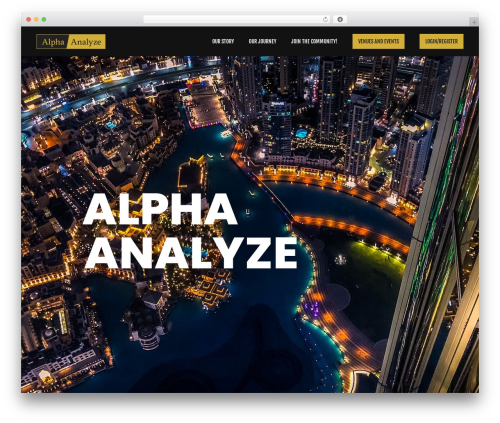 WordPress theme Alpha Analyze - alphaanalyze.com