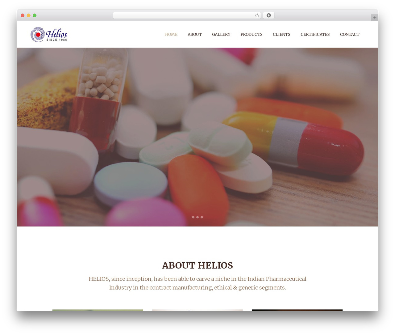 WordPress theme Bridge - heliospharma.com