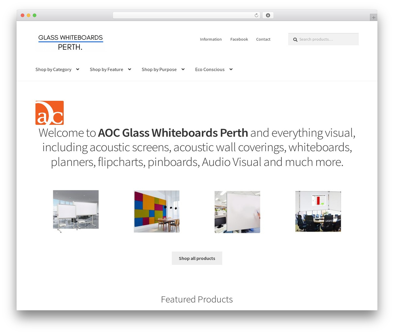 WordPress theme Storefront - glasswhiteboardsperth.com