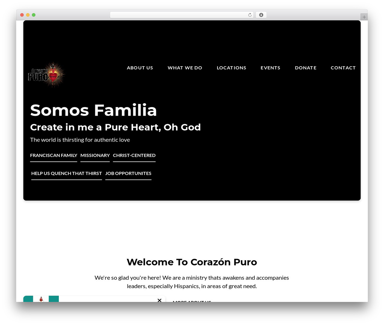 WP theme Float - corazonpuro.org