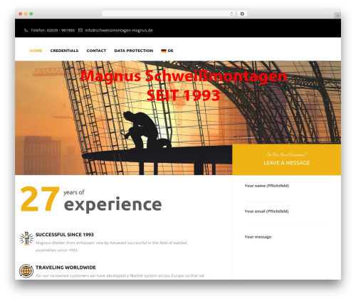 WelderPro theme WordPress - schweissmontagen-magnus.com