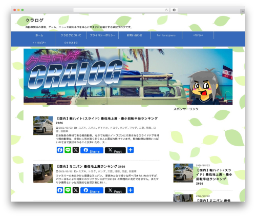 WordPress theme STINGER8 - cra-log.com