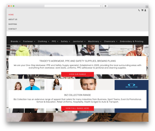 Cascade theme WordPress - www.tradeys.com.au