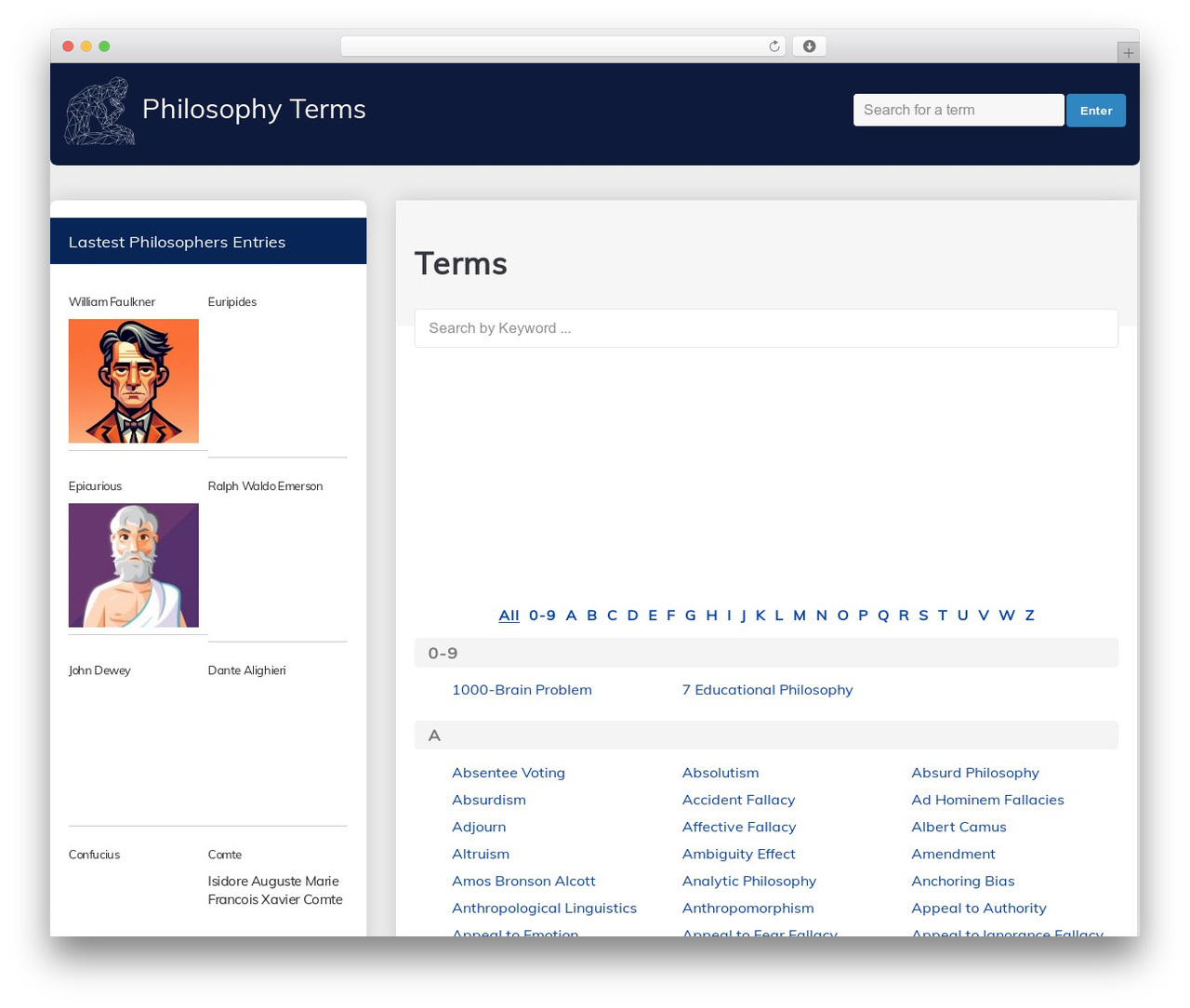 WP theme Buddy - philosophyterms.com