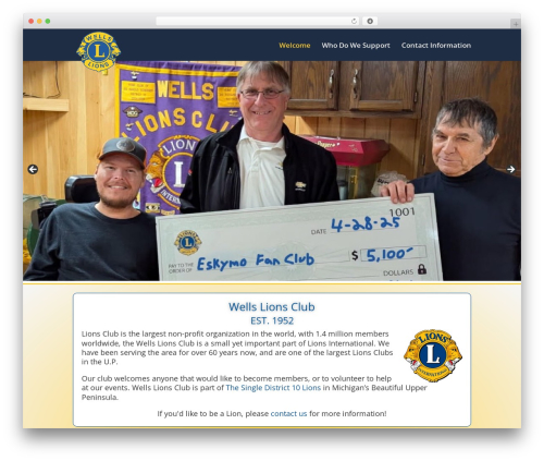 Divi WordPress theme - wellslionsclub.com